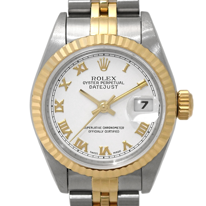 ロレックス(ROLEX) デイトジャスト 79173 A番 レディース腕時計 ローマインデックス 箱・ケース・保証書付き ホワイト文字盤