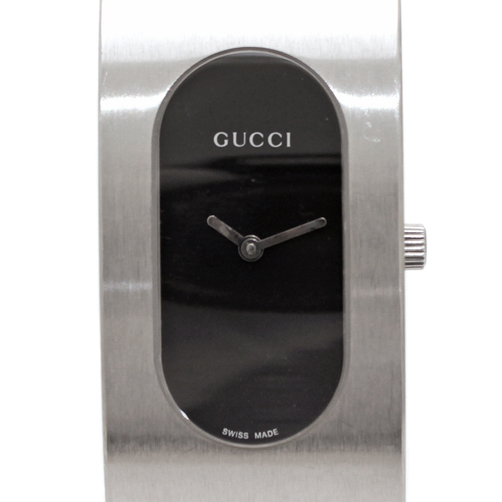 グッチ(GUCCI) バングル時計 2400L レディース腕時計 黒文字盤 箱付き