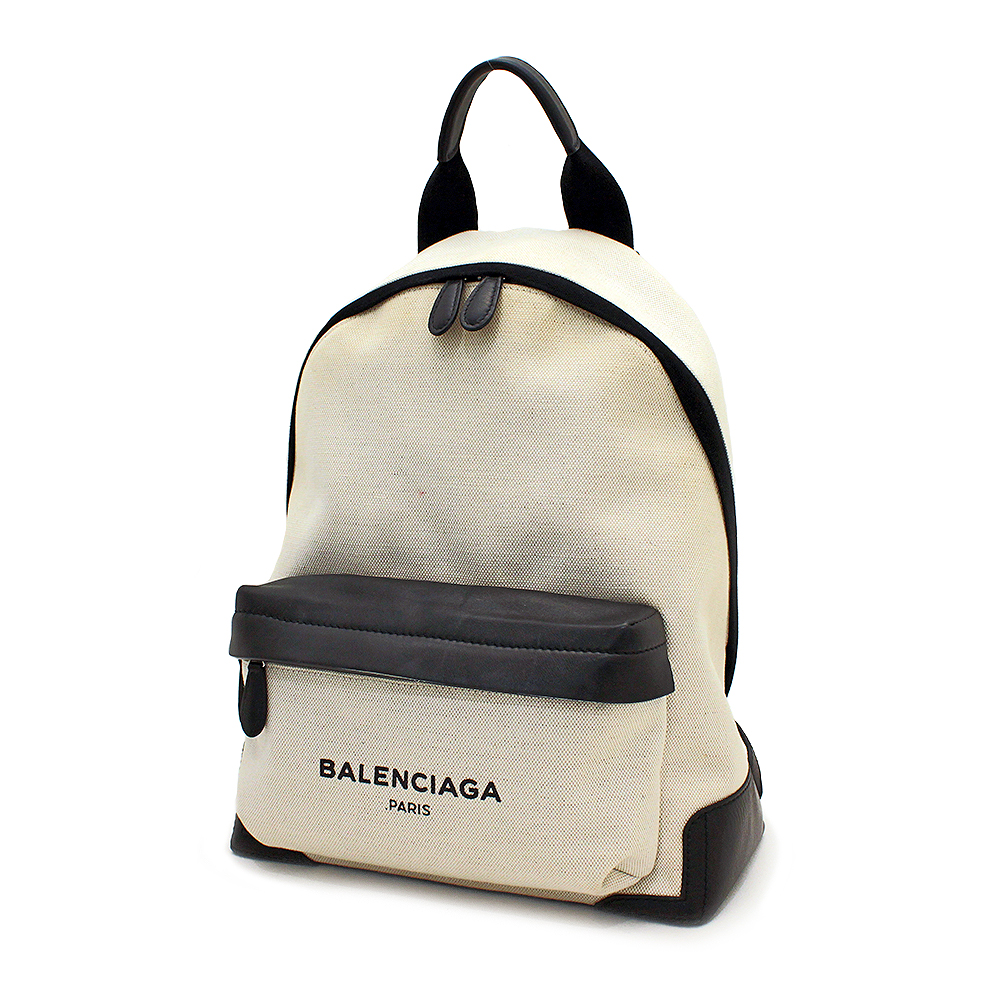 バレンシアガ(BALENCIAGA) バックパック 409010 リュックサック 黒革 キャンバス ブラック