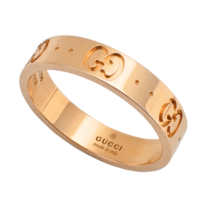 グッチ(GUCCI) Au750 アイコンリング 指輪 12号 箱・ケース付き ピンクゴールド