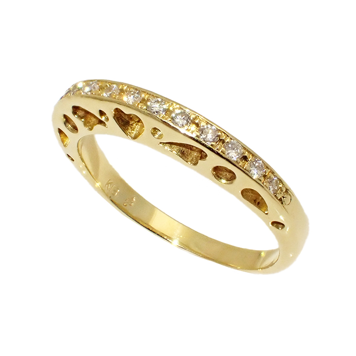 K18 ダイヤモンド指輪 13号 ゴールドカラー