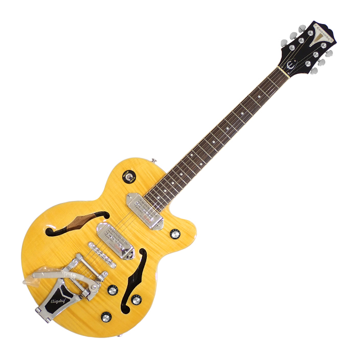 エピフォン(Epiphone) エレキギター ワイルドキャット Wildkat Antique Natural ビグズビーアーム ソフトケース・チューナー・ストラップ・ケーブル・ピック付き