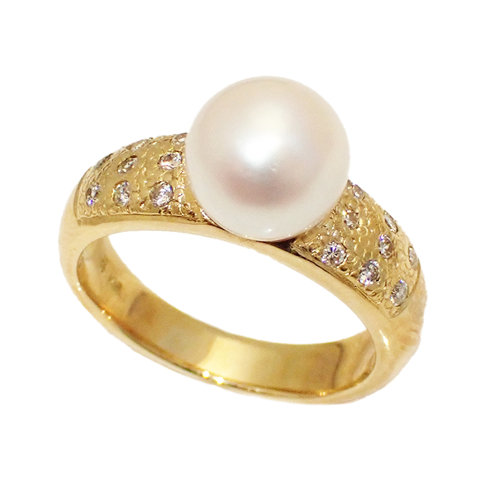 K18 パール 指輪 11号 ゴールドカラー リング 新品仕上げ済み