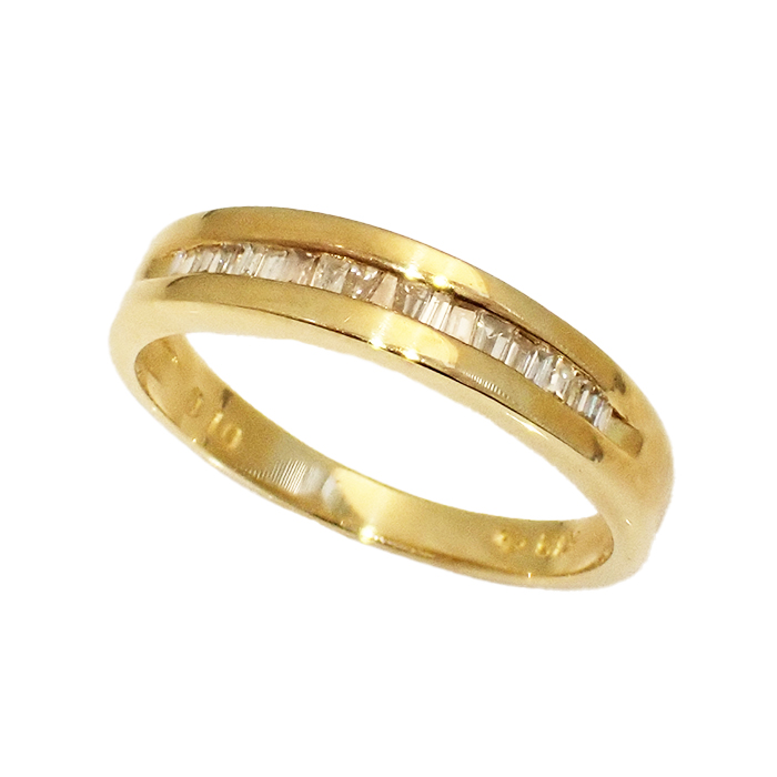 K18 ダイヤモンド 指輪 11号 ゴールドカラー リング