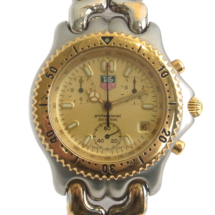 タグホイヤー(TAG HEUER) セル クロノグラフ プロフェッショナル200m CG1121-0 メンズ腕時計 クォーツ ゴールド文字盤