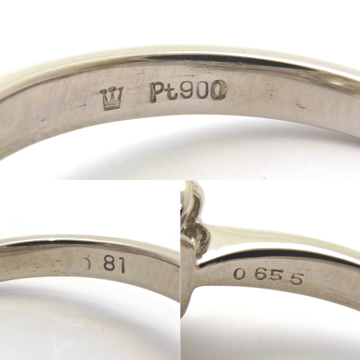 Pt900 ダイヤモンド指輪 10号 シルバーカラー