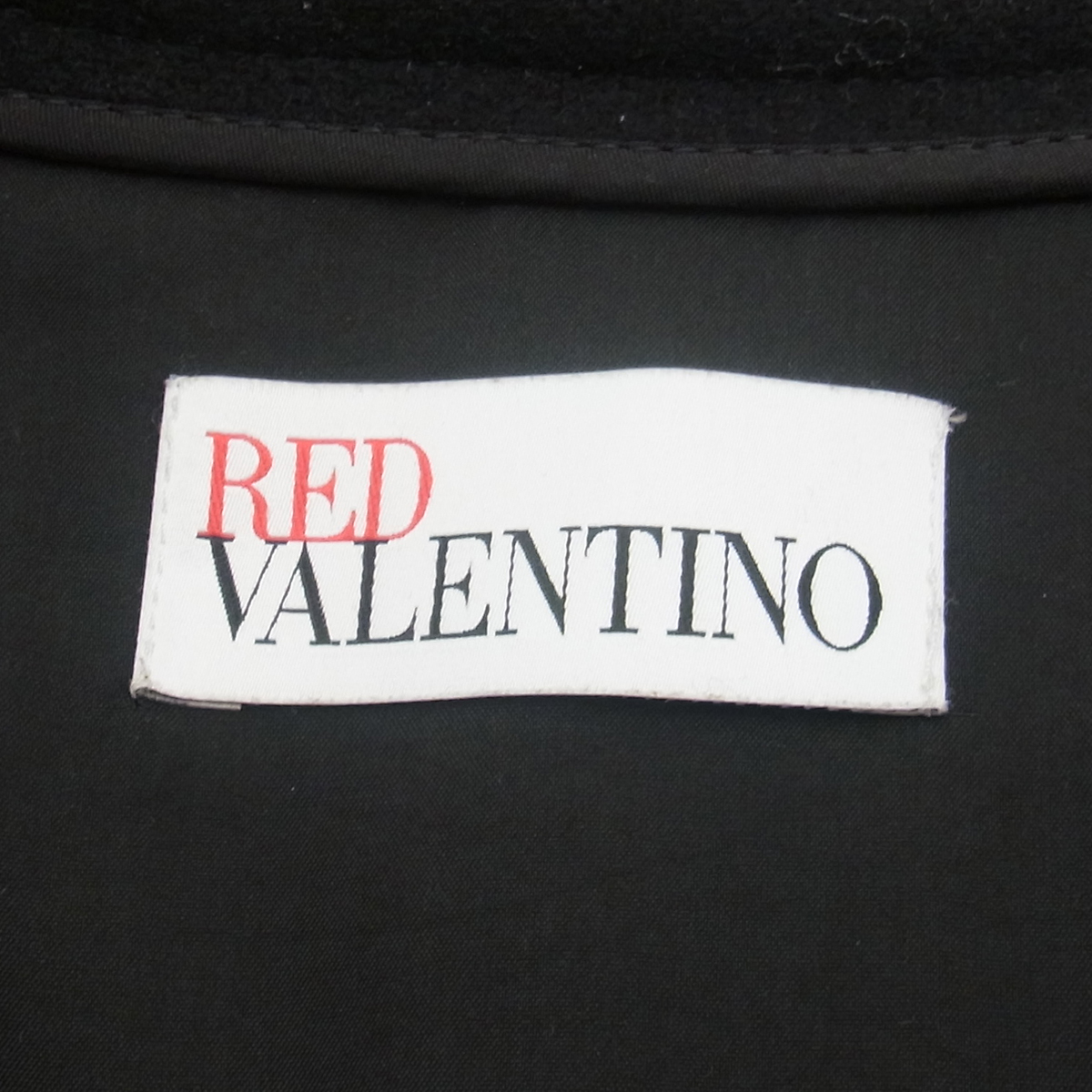 レッドヴァレンティノ (RED VALENTINO) ウールカシミヤクロスコート フリルディティール レディース サイズ42 ブラック