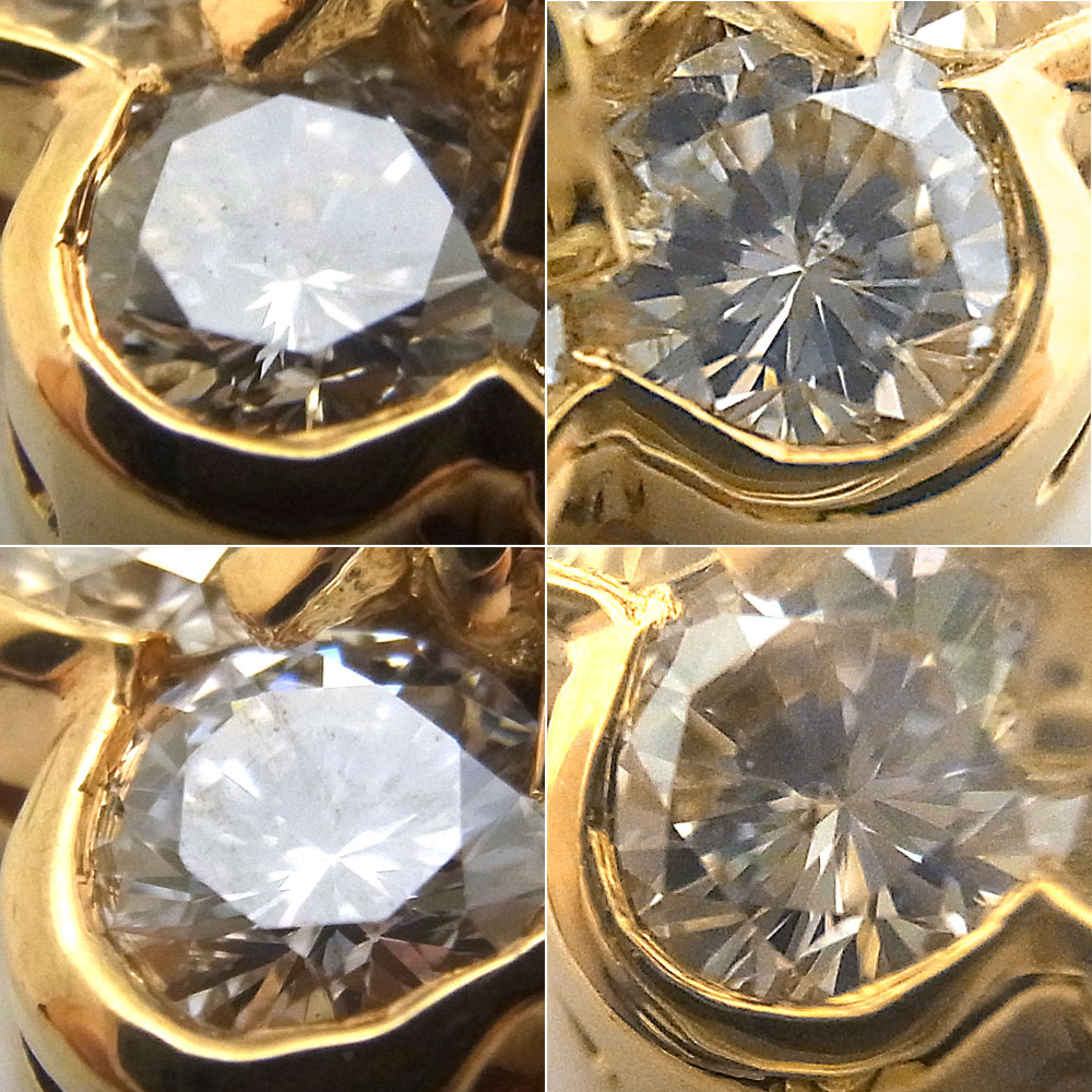 K18 ダイヤモンドネックレス フラワーモチーフ 花 ゴールドカラー