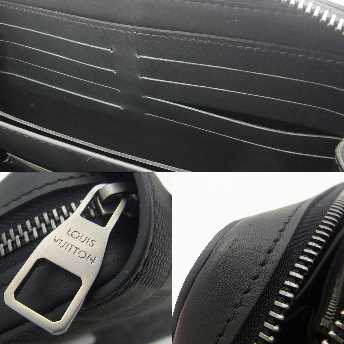 ルイヴィトン(Louis Vuitton) ジッピーXL N61254 ダミエアンフィニ Sランク ブラック