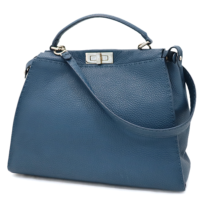 フェンディ(FENDI) ピーカブー ラージ 8BN210 2WAY ハンドバッグ ブルー