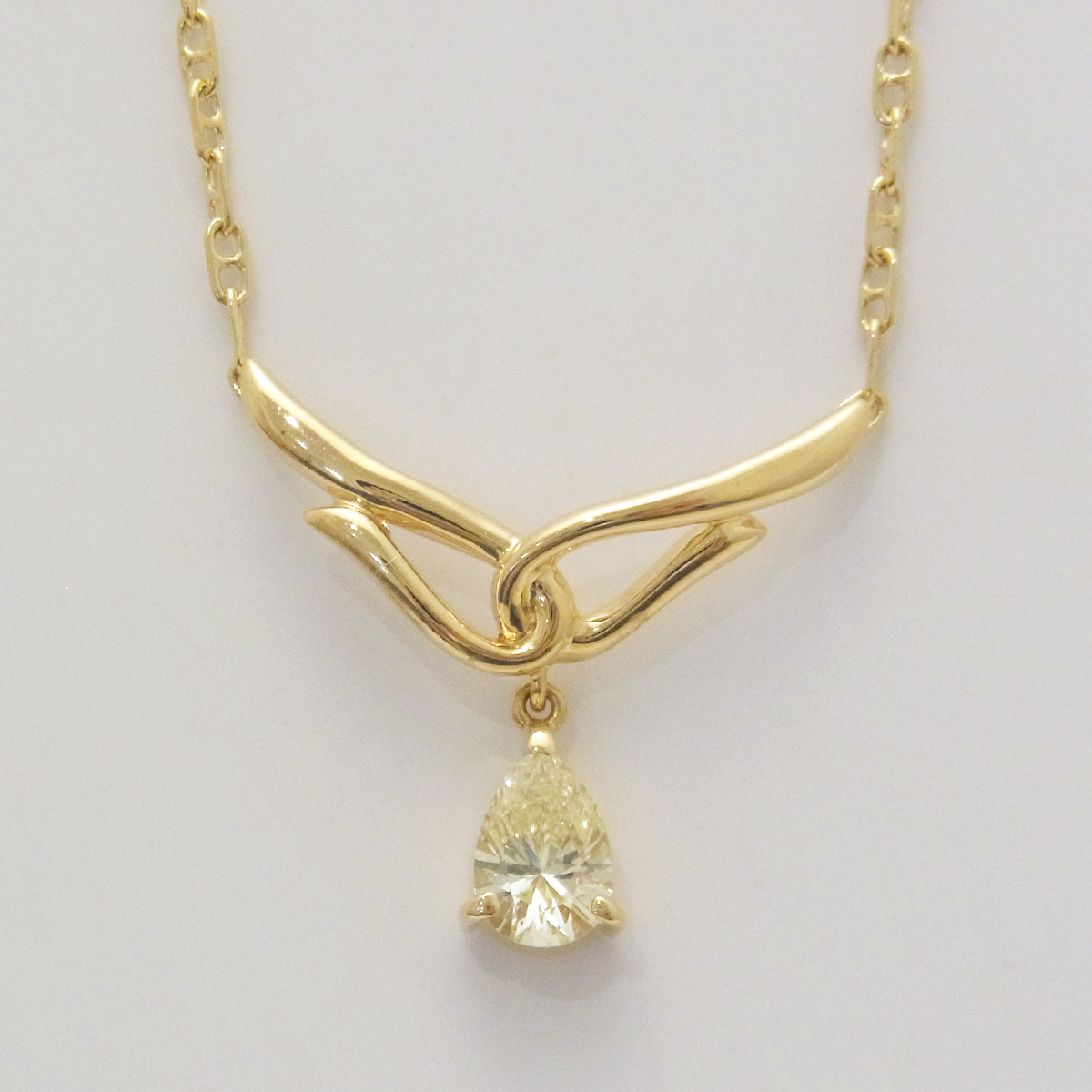 タサキ(TASAKI)K18 ダイヤモンド ネックレス ペアシェイプ ゴールドカラー