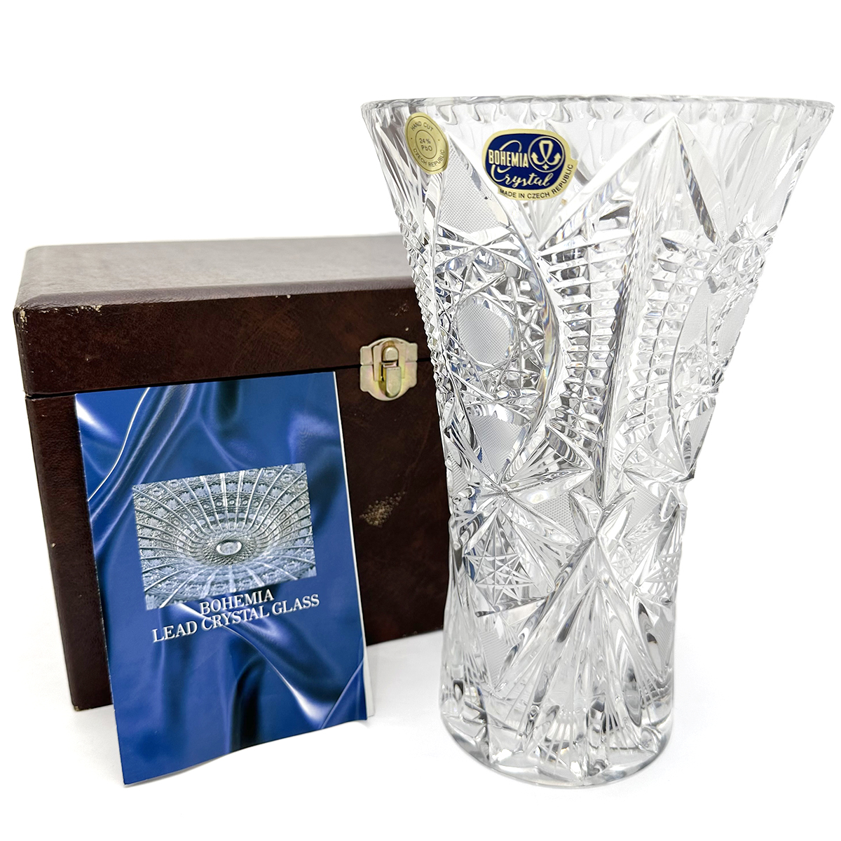 ボヘミア クリスタル(BOHEMIA CRYSTAL) 花瓶 クリスタルガラス 専用ケース