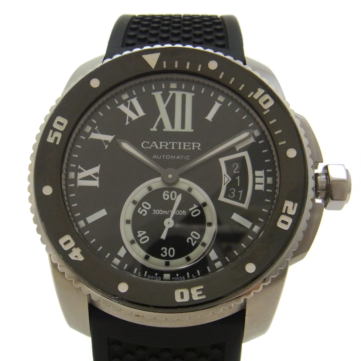 カルティエ（Cartier）カリブル ドゥ カルティエダイバー W7100056 メンズ腕時計 黒文字盤
