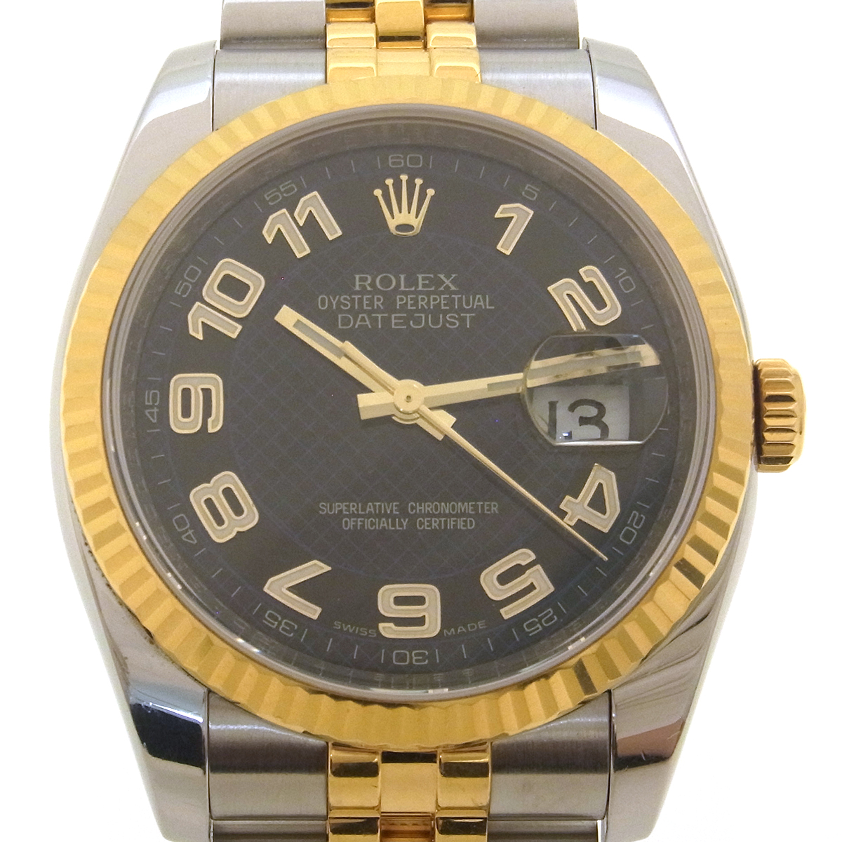 ロレックス(ROLEX) デイトジャスト 116233 V番 メンズ腕時計 ネイビー文字盤