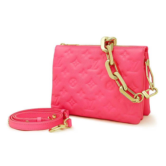 ルイヴィトン(Louis Vuitton) クッサンBB M20750 ハンドバッグ ショルダーバッグ エンボスモノグラム 蛍光ピンク