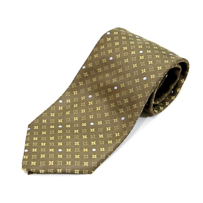 ルイヴィトン(Louis Vuitton) ネクタイ クラヴァット モノグラム 箱付き ブラウンゴールド